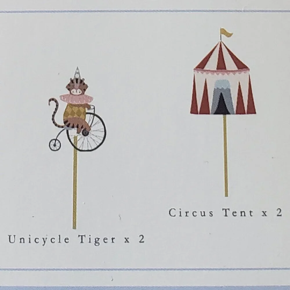 NWT - Josi James Circus Cupcake Toppers - 12 Count